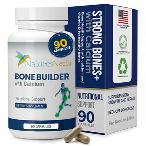 Nature's Nectar Bone & Joint Supplements for Men & Women  Supports Bone Health, Strength & Growth with Calcium, Vitamin D, Magnesium & Strontium  B