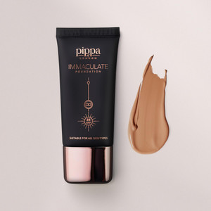 Pippa of London Immaculate Liquid Foundation, Cappuccino 203, Lightweight, Medium Coverage, Matte Finish SP35
