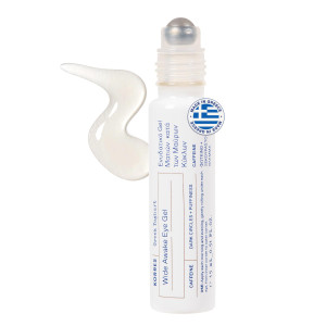 KORRES Greek Yoghurt Wide Awake Eye Gel Serum with Hyaluronic Acid & Caffeine for Dark Circles & Puffy Eyes, Roller Ball, Brightening & Hydrating, 0.