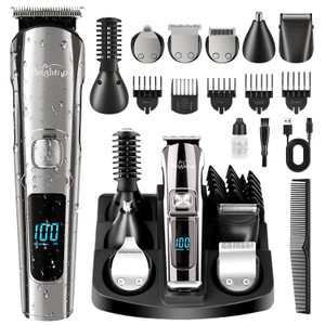 Brightup Beard Trimmer for Men - Electric Razor & Shaver, Cordless Hair Clippers Trimmers Set, IPX7 Waterproof Mens Grooming Kit for Shaving Face, Mu