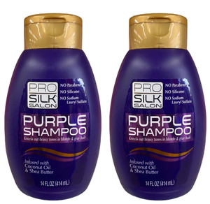 PRO SILK SALON Purple Shampoo With Coconut Oil & Shea Buttler (2 EA 14 oz)