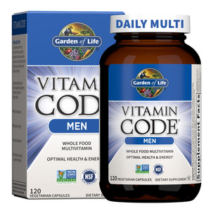 Garden of Life Vitamin Code Whole Food Multivitamin for Men - 120 Capsules, Vitamins for Men, Fruit & Veggie Blend and Probiotics for Energy, Heart,