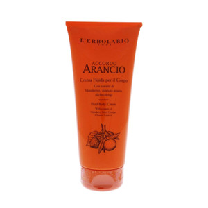 L'Erbolario Fluid Body Cream - Hydrating Body Butter for Dry Skin with Sunflower Oil - Skin Care for Elasticity, Firmness - Accordo Arancio - 6.7 oz
