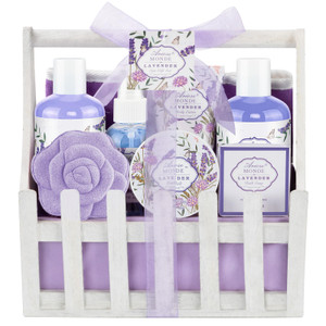 Gift Baskets for Women, Lavender Gift Sets for Women Self Care Spa Gift Basket Includes Body Lotion, Shower Gel, Bubble Bath, Relaxing Gifts For Her,