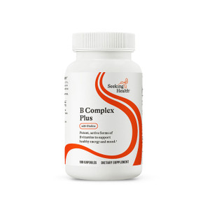 Seeking Health B Complex Plus - Vitamin B Complex Supplement with Choline & Riboflavin - Supports Brain Health, Digestion, & Energy - 100 Capsules