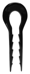 France Luxe Notched Chignon Pin - Black, 2" x 5 1/4", 1 Count, For Women, Adults, All Hair Types