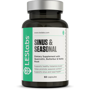 LES Labs Sinus & Seasonal  Sinus Relief, Nasal Health, Balanced Histamine Response, Clear Lungs & Respiratory Health  Butterbur, Quercetin, Nettle