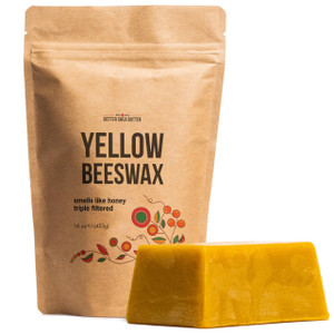 Beeswax for Candle Making | Raw Beeswax for Skin and Hair Care, Food Grade | Use for Lotion Making and Lip Balms | 1 lb Bar of 100% Pure Bees Wax