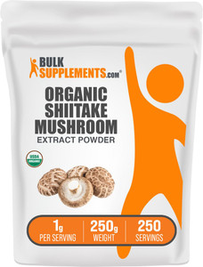 BulkSupplements.com Organic Shiitake Mushroom Extract Powder - Organic Shiitake Mushroom Powder Supplement, Immune Support - Vegan & Gluten Free, 1g
