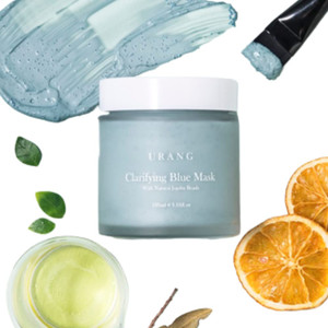 URANG Clarifying Blue Face Mask 3.55 oz | Wash-Off, Clarifying & Exfoliating Blue Clay Face Mask With Jojoba Beads | Reduce Acne, Blackheads & Tighte