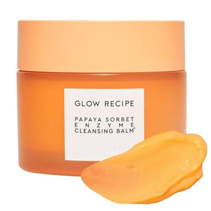 Glow Recipe Papaya Enzyme Cleansing Balm Makeup Remover - Gentle Exfoliator, Makeup Melting Balm & Face Cleanser for Women - Exfoliating Face Wash to