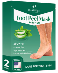 PLANTIFIQUE Foot Peeling Mask 4 Pack | Dermatologically Tested Repairs Heels & Removes Dry Dead Skin for Baby Soft Feet | Exfoliating Foot Peel Mask