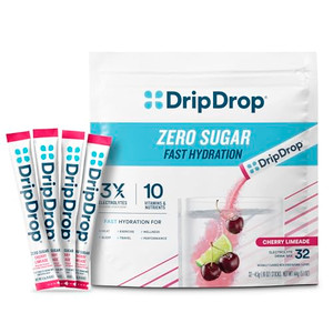 DripDrop Sugar Free Hydration Packets - Zero Passion Fruit - Single Serve Electrolytes Powder Drink Mix - Non-GMO, Gluten Free, Vegan - 32 Sticks