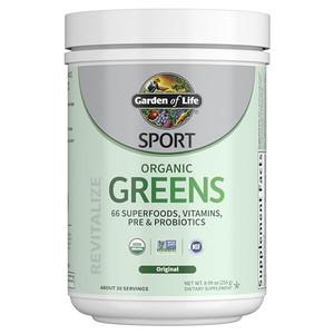 Garden of Life Sport Nutrition Greens and Superfoods Powder for Women and Men - Unflavored, Organic Blend - Spirulina, Fruit, Vitamins, Pre & Probiot