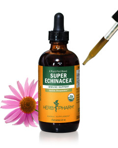 Herb Pharm Certified Organic Super Echinacea Liquid Extract for Active Immune System Support - 4 Oz