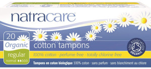 20 Organic Cotton Tampon No Applicator Regular- 5 Boxes