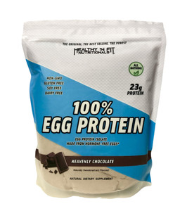 Healthy 'N Fit 100% Egg Protein- Chocolate (12oz): 100% Egg White Protein Plus Natural Peptides. Naturally Sweetened, Zero Carb, Keto, Paleo Friendly