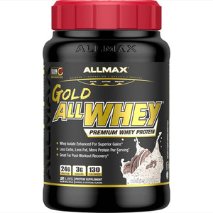ALLMAX Nutrition Gold ALLWHEY, Cookies & Cream - 2 lb - 24 Grams of Protein Per Scoop - Gluten Free, Low Carb & Low Sugar - Approx. 30 Servings