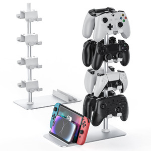 MANMUVIMO Controller Holder for 8 Xbox PS5 PS4 Gaming Controller, Controller Stand Desk, Gamer Gifts for Men, Organizer Rack for Headset/iPad/Mobile