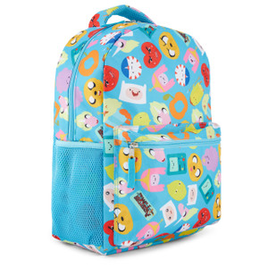 Adventure Time Classic Cartoon Backpack: Fin and Jake Allover Print Backpack by Cartoon Network - Light Blue