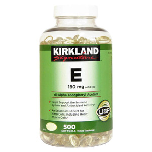 Kirkland Signature Vitamin E 400 IU, 500 Softgels (Pack of 2) (Total of 1000 Softgels)