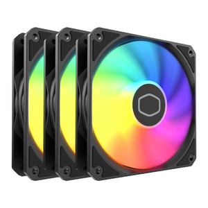 Cooler Master MF120 Lite 120mm PC Case Fan|Liquid Cooler|Air Cooler 3-Pack, 120mm aRGB Lighting, aRGB Splitter, Dynamic PWM 1,750 RPM, Air Balance Bl