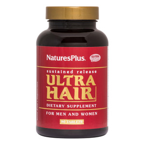 NaturesPlus Ultra Hair - 90 Sustained Release Tablets - Supports Healthy Hair Growth - for Men & Women - Gluten Free - 45 Total Servings