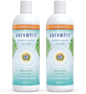 Auromere Ayurvedic Shampoo, Neem + 5 - Vegan, Cruelty Free, Non-GMO, Natural, Gluten Free, Sulfate Free, Paraben Free for Normal to Oily Hair (16 fl