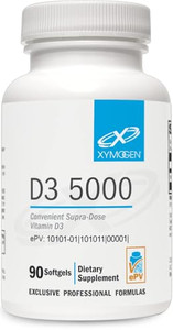 XYMOGEN D3 5000 - Bioavailable Vitamin D3 5000 IU (125 mcg) - High Potency Vitamin D Supplement to Support Immune Health, Bone + Heart Health (90 Gel