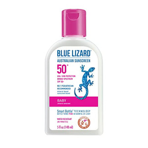 Blue Lizard Baby Mineral Sunscreen with Zinc Oxide, Water Resistant, UVA/UVB Protection with Smart Technology - Fragrance Free, Unscented, SPF 50-5 F