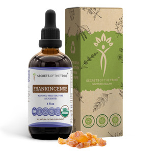 Secrets of the Tribe Frankincense Tincture USDA Organic Alcohol-Free Extract, Frankincense Boswellia Resin Positive Mood/Immune System Health (4 FL O