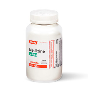 Rugby Meclizine 12.5 mg Antiemetic Caplets for Symptoms Related to Motion Sickness Travel and Cruise Essentials, 1000 Caplets