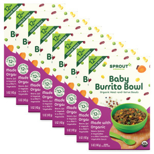 Sprout Organic Baby Food, Toddler Meals, Macaroni Pasta with Butternut Squash Cheese Sauce, 5 Oz Bowl (8 Count)