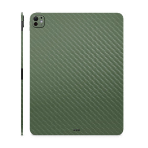 Carbon Fiber Skin Compatible with Apple iPad Pro 13 (M4) 2024 - Solid Olive - Premium 3M Vinyl Protective Wrap Decal Cover - Easy to Apply | Crafted