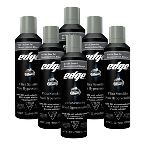 Edge Shaving Gel for Men, Ultra Sensitive with Colloidal Oatmeal, (6 Pack) - Shave Gel For Men That Moisturizes, Protects and Soothes To Help Reduce