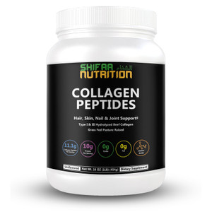 Halal & Grass Fed Collagen Peptides Powder 1 lb. 16oz Unflavored Hydrolyzed Collagen Peptides Powder Type I & Type III for Hair, Skin, Nails & Joints