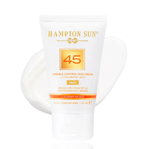 Hampton Sun SPF 45 Wrinkle Control Face Cream | Daily Moisturizer + Sunscreen | Plumps, Hydrates, Brightens with Hyaluronic Acid + Organic Cucumber E