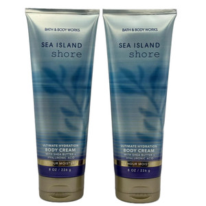 Bath & Body Works Sea Island Shore Ultimate Hydration Body Cream For Women 8 Fl Oz 2- Pack (Sea Island Shore), 8 Ounce (Pack of 2)