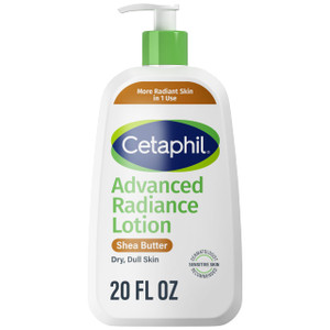 Cetaphil Body Lotion, Advanced Radiance Lotion with Shea Butter for Dry, Sensitive Skin, 20 oz, Fragrance Free, Hypoallergenic, Non-Comedogenic, Pack