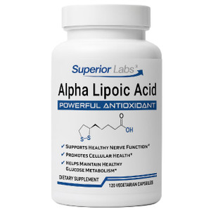 Superior Labs Alpha Lipoic Acid 600 mg Capsules, Pure Non-GMO ALA, High Absorption, Nerve Support, Healthy Circulation and Nerve Response, Healthy Ag