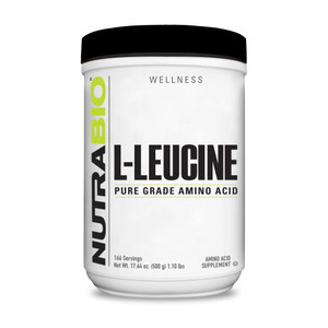 NutraBio 100% Pure L-Leucine - Muscle Recovery and Support - Naturally Fermented Free Form Amino Acid - Vegan, Non-GMO, Gluten Free - (500 Grams)