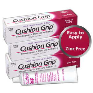 Cushion Grip Thermoplastic Denture Adhesive, 1 oz (Pack of 3)
