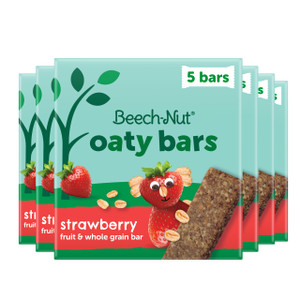 Beech-Nut Toddler Snacks Oaty Bars Granola Bars for Babies & Toddlers, Fruit & Whole Grain Strawberry Snack Bar, Gluten Free Toddler Snack, 6 Boxes (