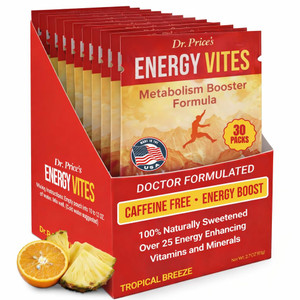Dr. Price's Vitamins Energy Powder Packets  30 Count | Energy Vites with Vitamin B12, Amino Acids & CoQ10 | Sugar Free, Gluten Free, Non-GMO Supplem