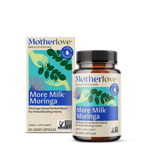 Motherlove More Milk Moringa (60 Liquid caps) Moringa-Based Lactation Supplement to Support Breast Milk SupplyNon-GMO, Organic Herbs, Vegan, Kosher