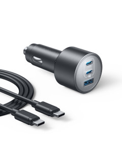 Anker iPhone 17 USB-C Car Charger, 167.5W Max 3-Port Ultra-Compact Type-C Fast Car Charger for MacBook Pro/Air, iPhone 17/16/15 Series, Samsung S24/S