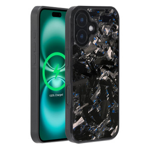 molzar Grip Series for iPhone 16 Case with Real Forged Carbon Fiber, Grippy Edges Design, Built-in Magnets, Compatible with MagSafe Chargers and Acce