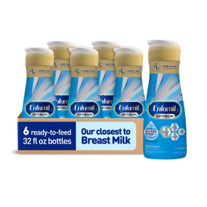 Enfamil Optimum (Enspire) Ready-to-Feed Baby Formula, Our Closest to Breast Milk, Brain-Building DHA, 32 Fl Oz, Pack of 6