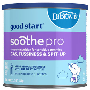 Good Start | Dr. Brown's Soothe Pro, Baby Formula Powder, for Sensitive Tummies, Gas, Fussiness and Spit-Up, Infant Formula with Probiotics, DHA, Non