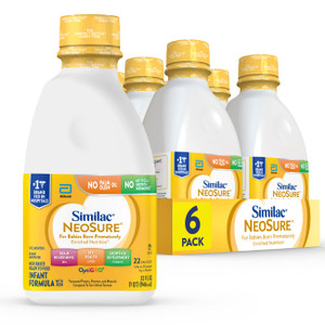 Similac NeoSure Premature Post-Discharge Infant Formula, Ready-to-Feed Baby Formula, 32-fl-oz Bottle, Pack of 6